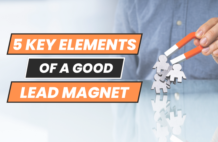 picture of a magnet attracting metal cutout people playing on the idea of a lead magnet in digital marketing